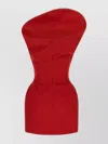Magda Butrym Asymmetric Neckline Fitted Silhouette Dress In Red