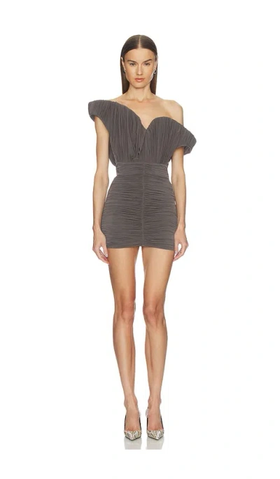 Magda Butrym Asymmetric Off The Shoulder Dress In Gray