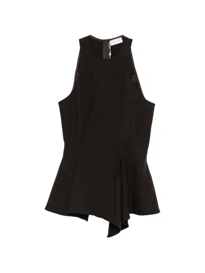Magda Butrym Asymmetric Peplum Blouse In Black