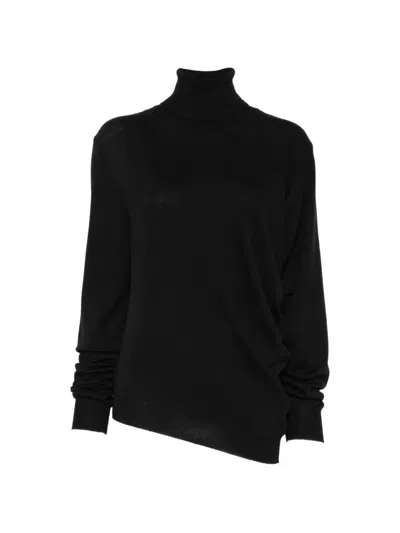 Magda Butrym Asymmetric Roll-neck Sweater In Black