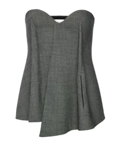 Magda Butrym Asymmetric Wool Corset In Grey In Gray