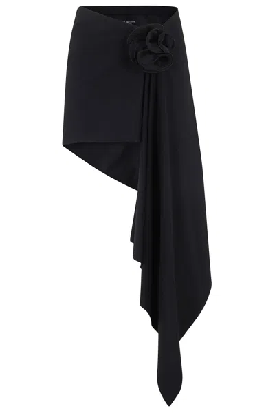 Magda Butrym Women Black Asymmetrical Mini Skirt, 24 Luxury Skirts For Women Darveys