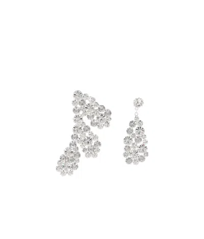 Magda Butrym Asymmetrical Crystal Earrings In White