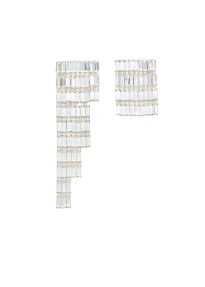 MAGDA BUTRYM ASYMMETRICAL CRYSTAL FRINGE EARRINGS