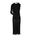 Magda Butrym Asymmetrical Draped Midi Dress In Black