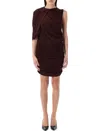 Magda Butrym Asymmetrical Draped Mini Dress In Bordeaux