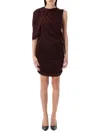 Magda Butrym Asymmetrical Draped Mini Dress In Bordeaux In Bordeaux