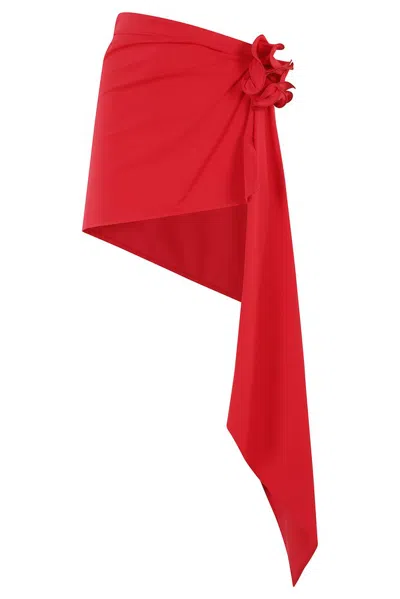 Magda Butrym Asymmetrical Swim Skirt In Red