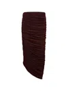 Magda Butrym Asymmetrical Draped Midi Skirt In Bordeaux In Burgundy