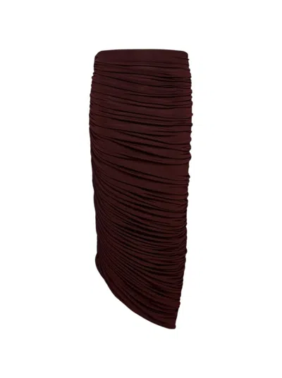 MAGDA BUTRYM MAGDA BUTRYM ASYMMETRICAL MIDI SKIRT BORDEAUX