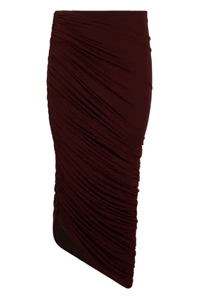 Magda Butrym Asymmetrical Midi Skirt For Effortless Style In Brown