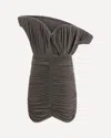 Magda Butrym Sculptural One-shoulder Mini Dress With Rose Petal Detail In Brown