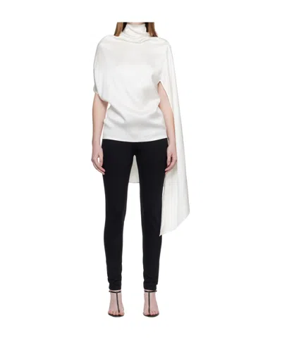 Magda Butrym Asymmetrical Scarf Shirt In White