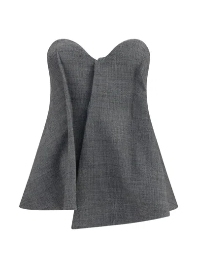 Magda Butrym Asymmetrical Sweetheart-neck Corset In Gray