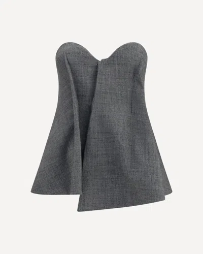 Magda Butrym Asymmetrical Wool Corset In Gray