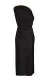 Magda Butrym Avante-garde Silk Midi Dress In Black