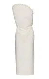Magda Butrym Avante-garde Silk Midi Dress In Ivory