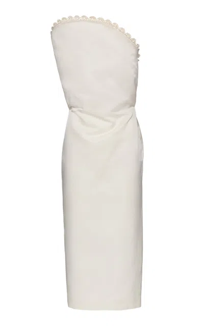 Magda Butrym Avante-garde Silk Midi Dress In Ivory
