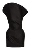Magda Butrym Avante-garde Silk Mini Dress In Black