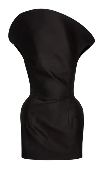 Magda Butrym Avante-garde Silk Mini Dress In Black