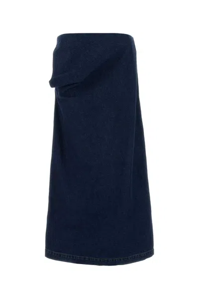 Magda Butrym Aw25 Denim 04 Skirt Navy In Blue