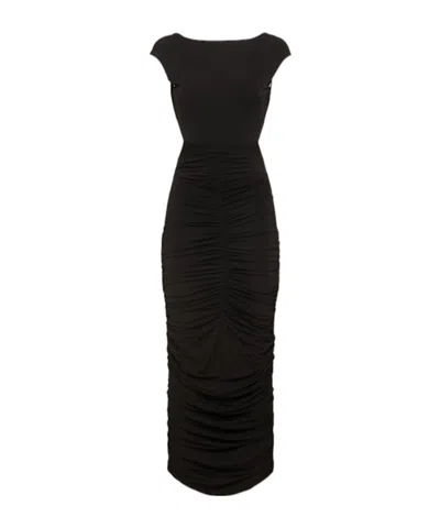 Magda Butrym Open Back Jersey Long Dress In Black