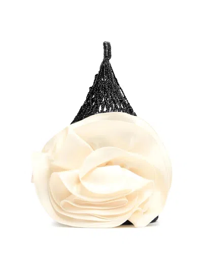 Magda Butrym Devana Mini Bag With Flower In Neutral