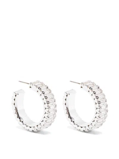Magda Butrym Baguette Half-hoop Earrings In Silver