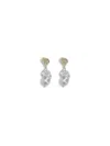 Magda Butrym Women Baroque Pearl Drop Earrings With A Rose Stud In Gold