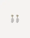Magda Butrym Women Baroque Pearl Drop Earrings With A Rose Stud In Gold