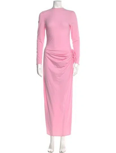 Pre-owned Magda Butrym Bateau Neckline Long Dress In Pink