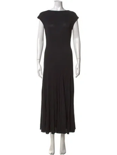 Pre-owned Magda Butrym Bateau Neckline Long Dress W/ Tags In Black