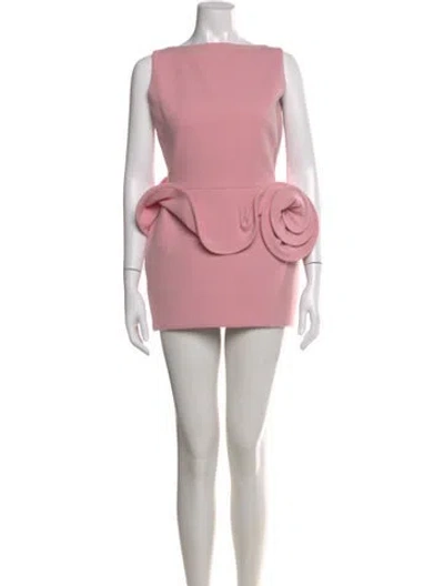 Pre-owned Magda Butrym Bateau Neckline Mini Dress In Pink