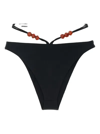 Magda Butrym Bead-detail Bikini Bottoms In Black