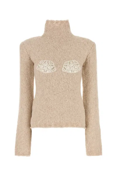 MAGDA BUTRYM BEIGE ALPACA BLEND SWEATER
