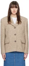 Magda Butrym Long-sleeved Coat In Beige