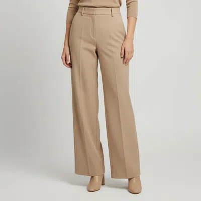 Pre-owned Magda Butrym Beige Cashmere Tailored High Waist Trousers S In Sand