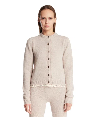 Magda Butrym Beige Crochet Wool Cardigan In Neutral
