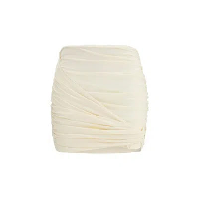 Magda Butrym Beige Fabric Mini Skirt In White