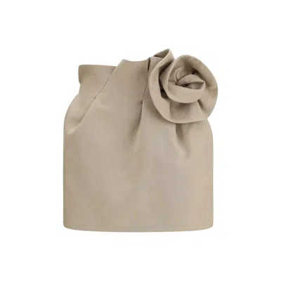 Magda Butrym Beige Linen Mini Women's Skirt In Sand