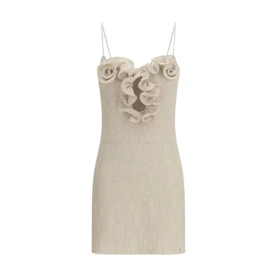 Magda Butrym Beige Lyocell Casual Dress In Neutral