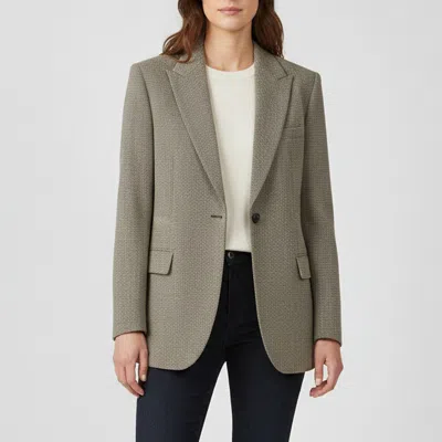Pre-owned Magda Butrym Beige Textured Wool Blend Long Sleeve Blazer S In Sand