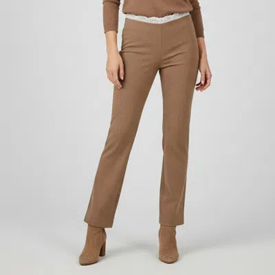 Pre-owned Magda Butrym Beige Wool Blend Embellished Pants S In Sand