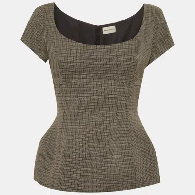 Pre-owned Magda Butrym Beige Wool Blend Flared Bustier Top S In Sand