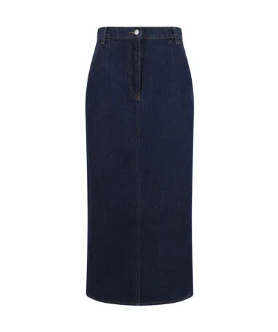 Magda Butrym Belt-loop Denim Skirt In Blue