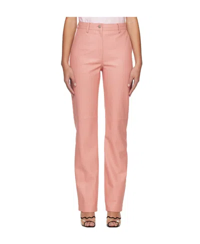 Magda Butrym Belt Ring Casual Pants In Pink