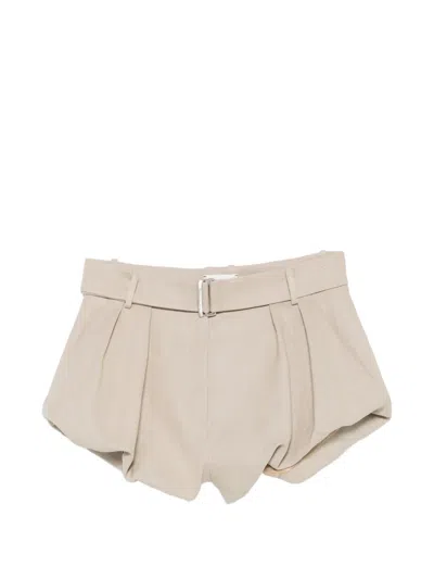 Magda Butrym Belted Bubble-hem Shorts In Neutral