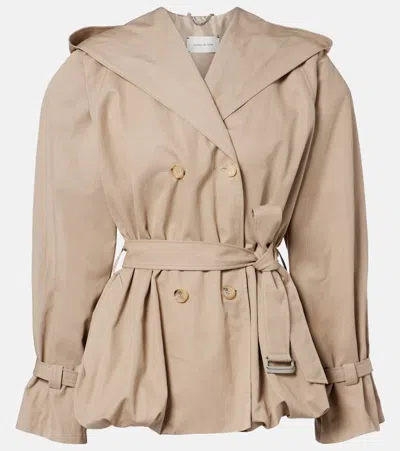 Magda Butrym Belted Cotton-blend Jacket In Neutral