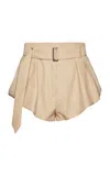 Magda Butrym Belted Cotton-blend Shorts In Nude
