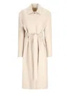 Magda Butrym Belted Cotton Coat In Neutral